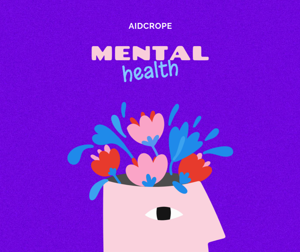Psychological Help Program Ad with Creative Illustration Facebookデザインテンプレート