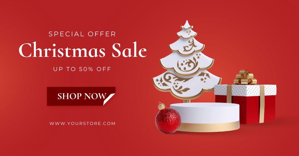 Ontwerpsjabloon van Facebook AD van Christmas Special Sale Announcement