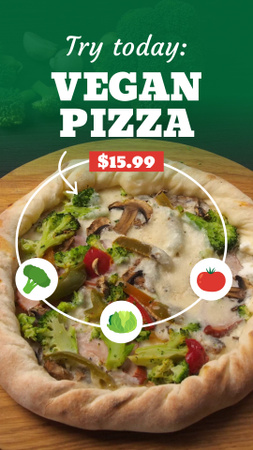 食欲をそそるビーガンピザを本日提供 TikTok Videoデザインテンプレート