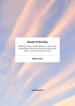 Quote of the day on pink sky Poster B2 Design Template