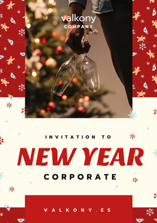 Platilla de diseño Jolly New Year Corporate Party Event Flyer A5