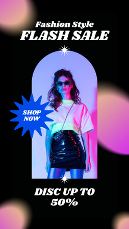 Flash Sale of Female Fashion Clothes Instagram Story Design Template