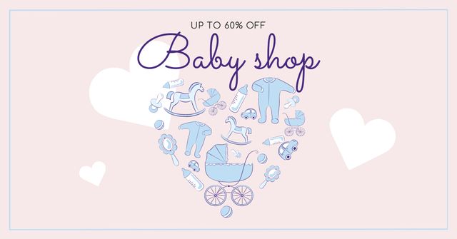 Designvorlage Baby Shop Services Offer für Facebook AD