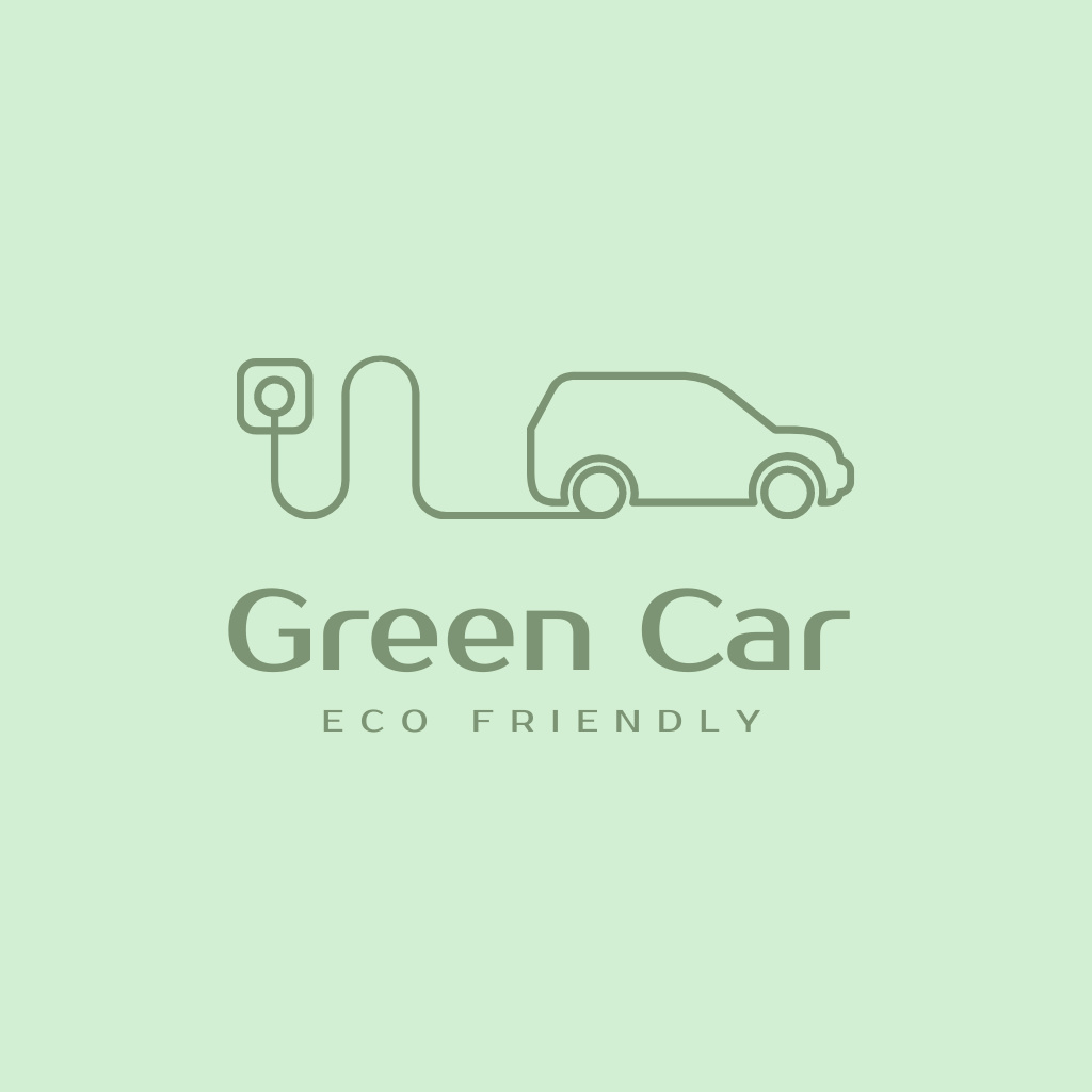 Emblem of Eco Friendly Brand with Electric Car Logo Modelo de Design