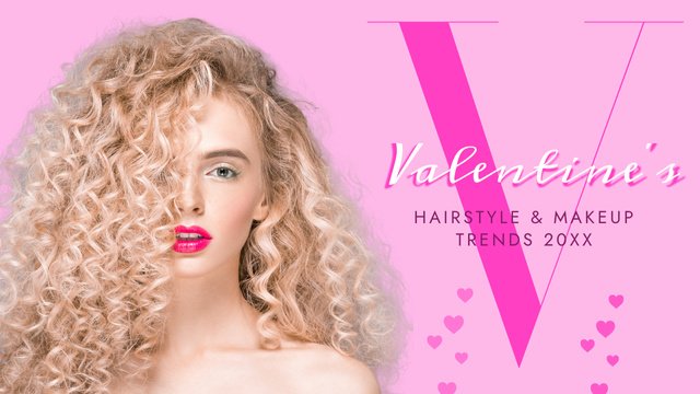 Makeup and Hairstyle Trends for Valentine's Day Youtube Thumbnail – шаблон для дизайну