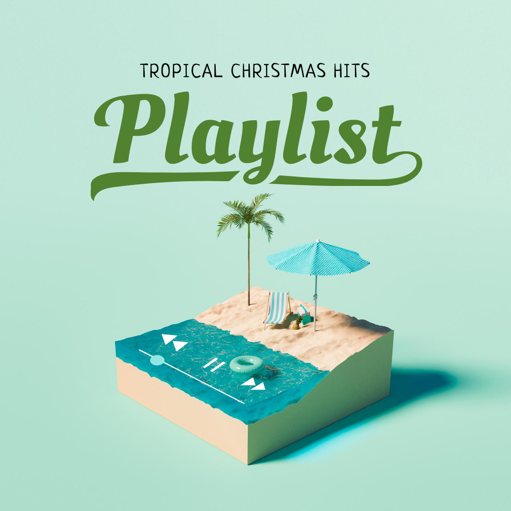 Tropical Christmas Hits Announcement Instagram – шаблон для дизайну