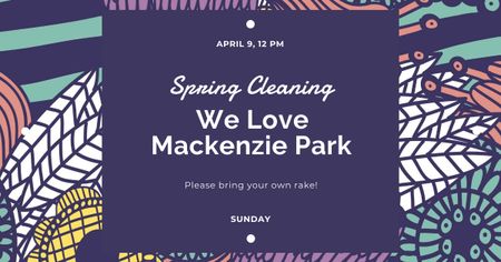 Limpeza de primavera em Mackenzie park Facebook AD Modelo de Design