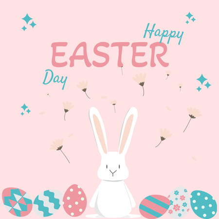 Template di design Congratulations on Easter Day in Pastel Colors Instagram