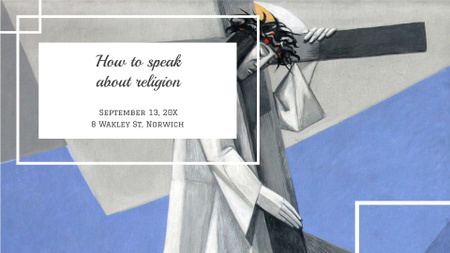 Christian Cross ile dini olay davet FB event cover Tasarım Şablonu
