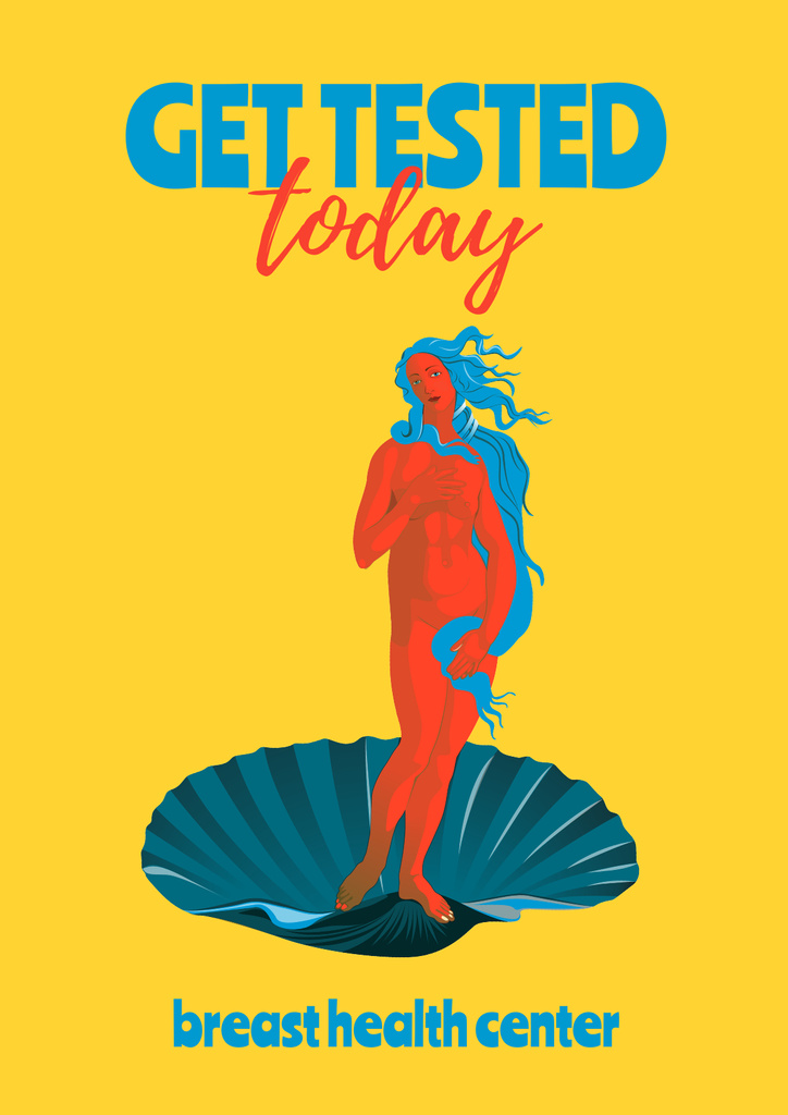 Breast Cancer Check-Up Motivation with Venus Illustration Poster Design Template