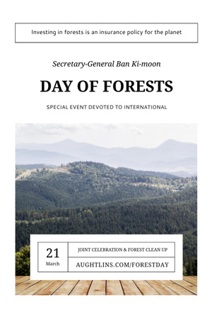 International Day of Forests Event Scenic Mountains Flyer 4x6in Modelo de Design