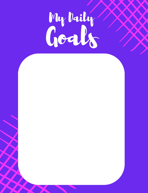 Daily Goals List in Vivid Violet Notepad 107x139mm Design Template