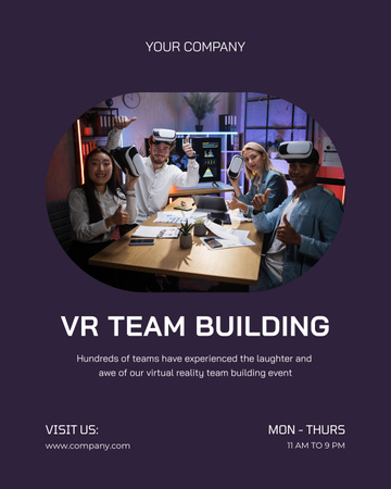 Team on Company Virtual Team Building Poster 16x20in Modelo de Design