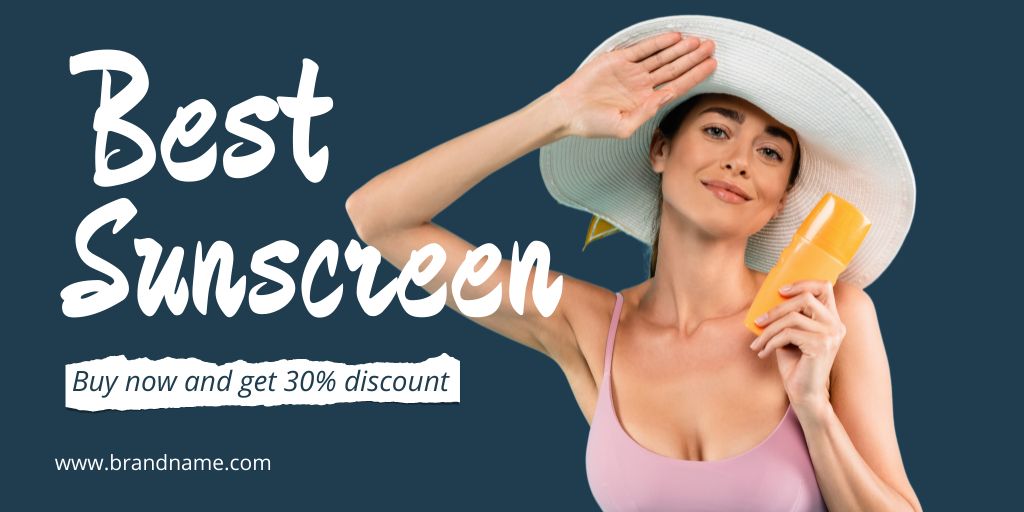 Best Sunscreen Lotion Twitter – шаблон для дизайну