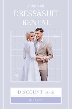 Platilla de diseño Wedding Suits and Dresses Rental Pinterest