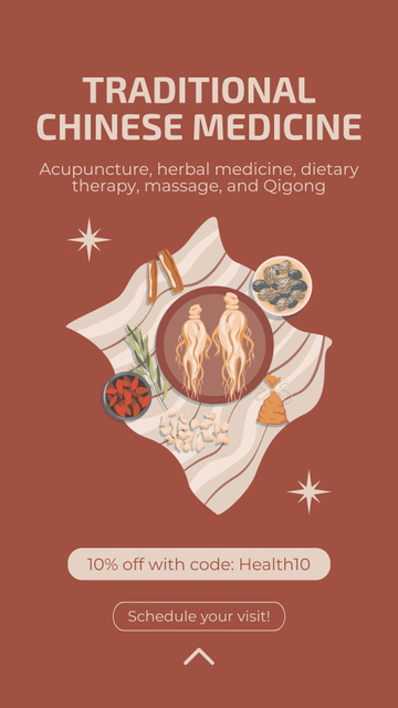 Plantilla de diseño de Well-known Traditional Chinese Medicine With Discount Instagram Story 
