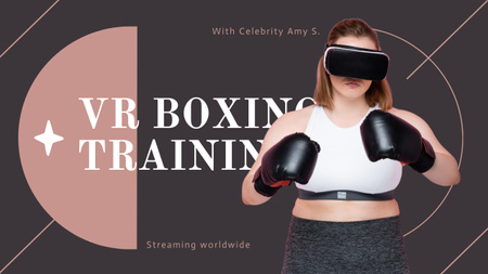 Designvorlage Girl in Virtual Reality Glasses Boxing für Youtube Thumbnail