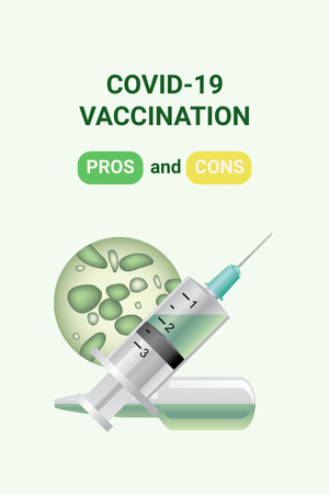 Designvorlage Virus Vaccination Announcement with Girl on Diagram für Pinterest