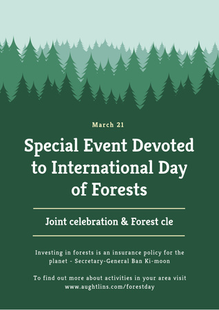 Platilla de diseño Special Event devoted to International Day of Forests Poster