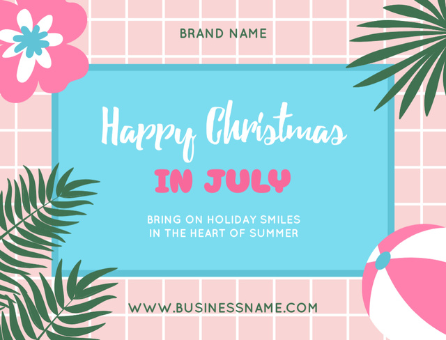 Template di design Thrilling Christmas In July Wishes With Plants Postcard 4.2x5.5in