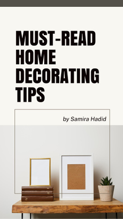 Ontwerpsjabloon van Mobile Presentation van Must-read tips voor huisdecoratie Grijs en bruin