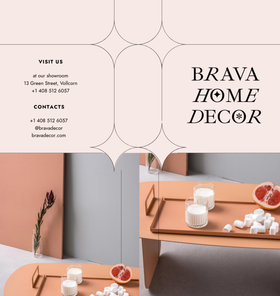 Designvorlage Special Home Decor Offer with Minimalistic Interior für Brochure Din Large Bi-fold