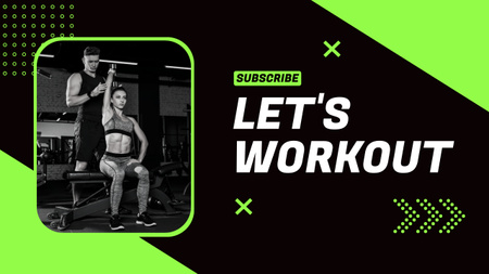 Designvorlage Sport Workout Motivation with People in Gym für Youtube