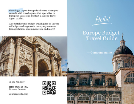 Travel Tour Offer with Beautiful Building Brochure 8.5x11in Bi-fold Design Template
