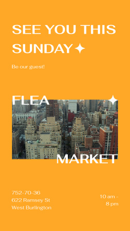 Flea Market Announcement In City Instagram Video Story Design Template