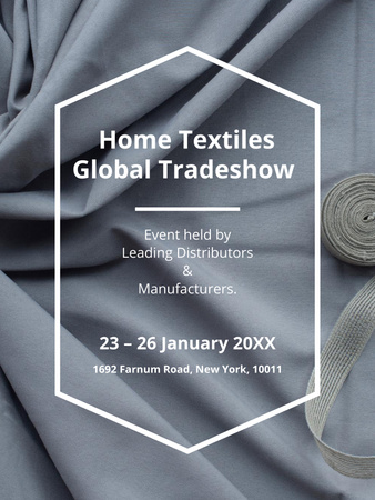 Home Textiles event announcement White Silk Poster US Design Template