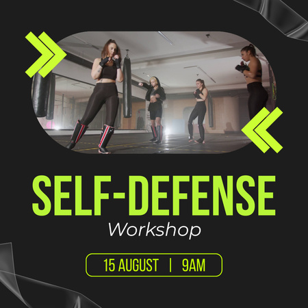 Professional Self-defensive Workshop Announcement Animated Post Design Template