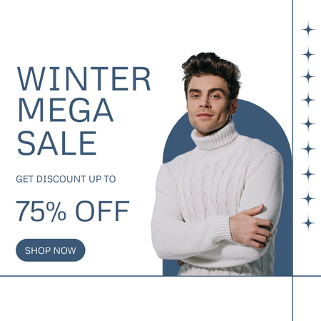 Winter Mega Sale on Goods for Men Instagram Design Template