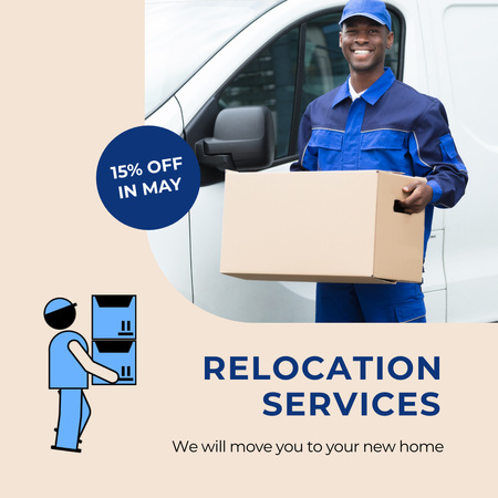 Ontwerpsjabloon van Animated Post van Professional Relocation Services With Discount Offer