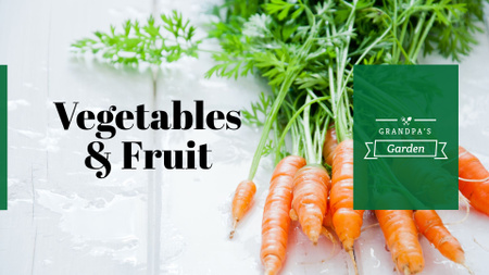 Plantilla de diseño de Anuncio de la tienda de comestibles con zanahorias crudas FB event cover 