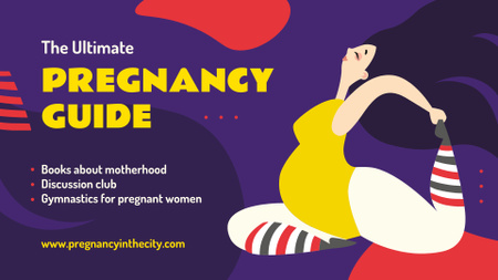 Pregnant Woman Doing Yoga FB event cover Design Template