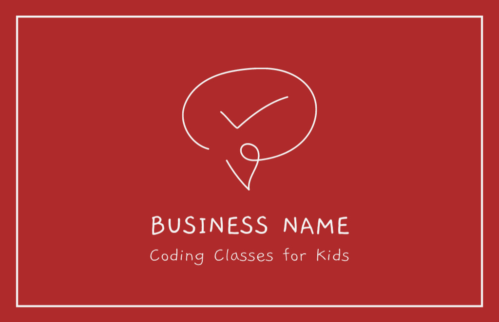 Ad of Coding Classes for Children Business Card 85x55mm – шаблон для дизайну