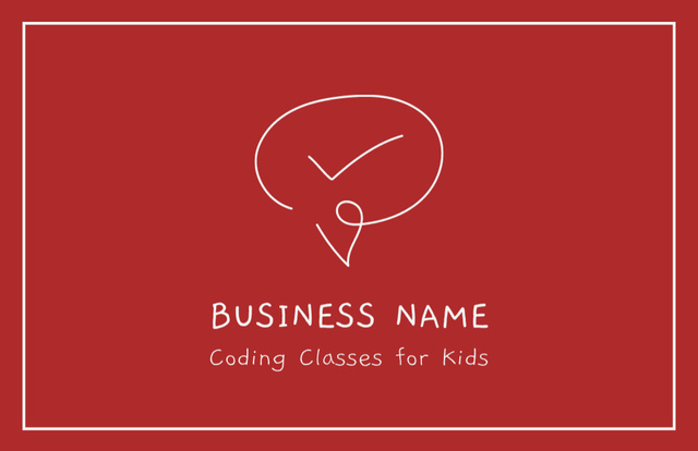 Ad of Coding Classes for Children Business Card 85x55mm Tasarım Şablonu