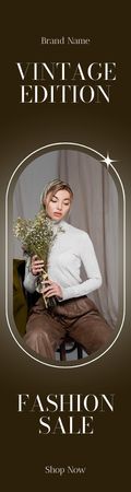 Elegant woman on vintage fashion sale Skyscraper – шаблон для дизайну