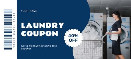 Platilla de diseño Gift Voucher for Laundry Discount Coupon 3.75x8.25in