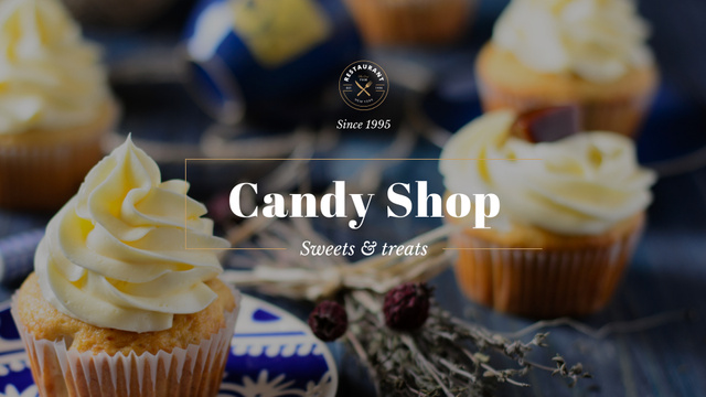 Ontwerpsjabloon van Presentation Wide van Candy shop Offer