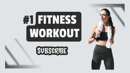 Designvorlage Fitness Workout Online für Youtube Thumbnail
