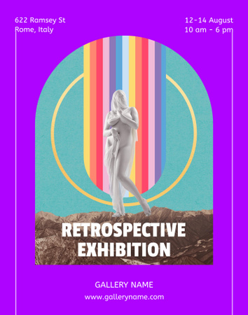 Psychedelic Exhibition Announcement Poster 22x28in Design Template