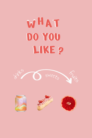Ontwerpsjabloon van Pinterest van vraag over food taste
