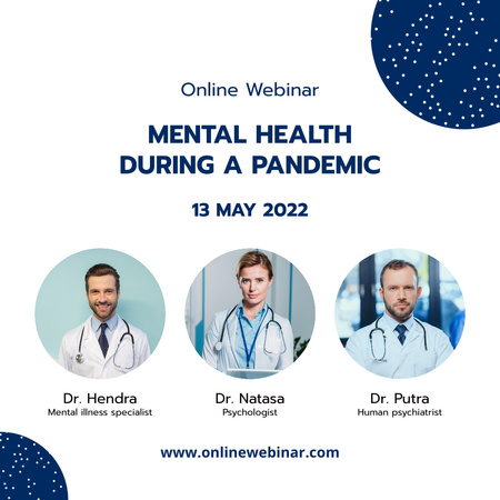 Invitation to Online Webinar on Supporting Mental Health During Pandemic Instagram Design Template