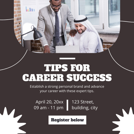 Tips for Career Success LinkedIn post tervezősablon