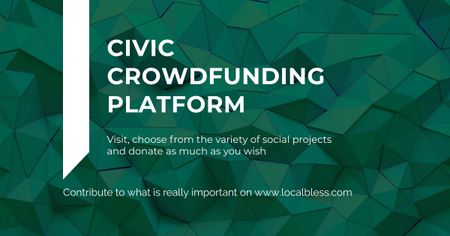 Modèle de visuel Plateforme de financement participatif civique - Facebook AD