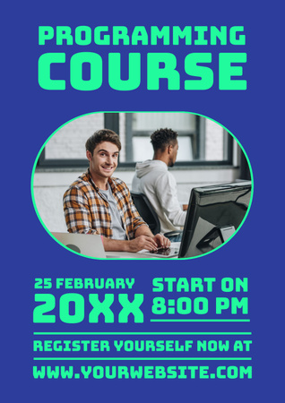 People at Programming Course Poster Design Template