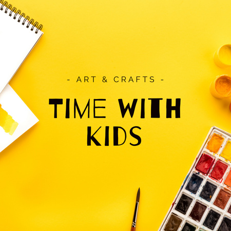 Suggestion to Spend Time with Children Painting Instagram Design Template