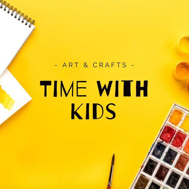 Modèle de visuel Suggestion to Spend Time with Children Painting - Instagram