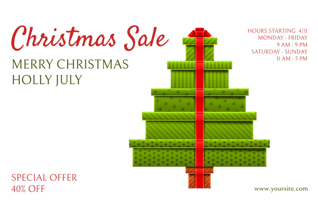 Modèle de visuel Christmas Gift Sale in July - Flyer 5.5x8.5in Horizontal